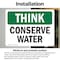 Signmission Conserve Water, 5 in W x Rectangle, Vinyl Decal OS-2PACK-TS-D-35-L-11821 - alternate 4